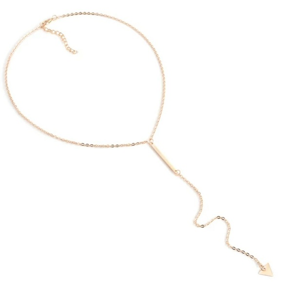 NEW GOLD BAR TRIANGLE NECKLACE - Picture 3 of 3